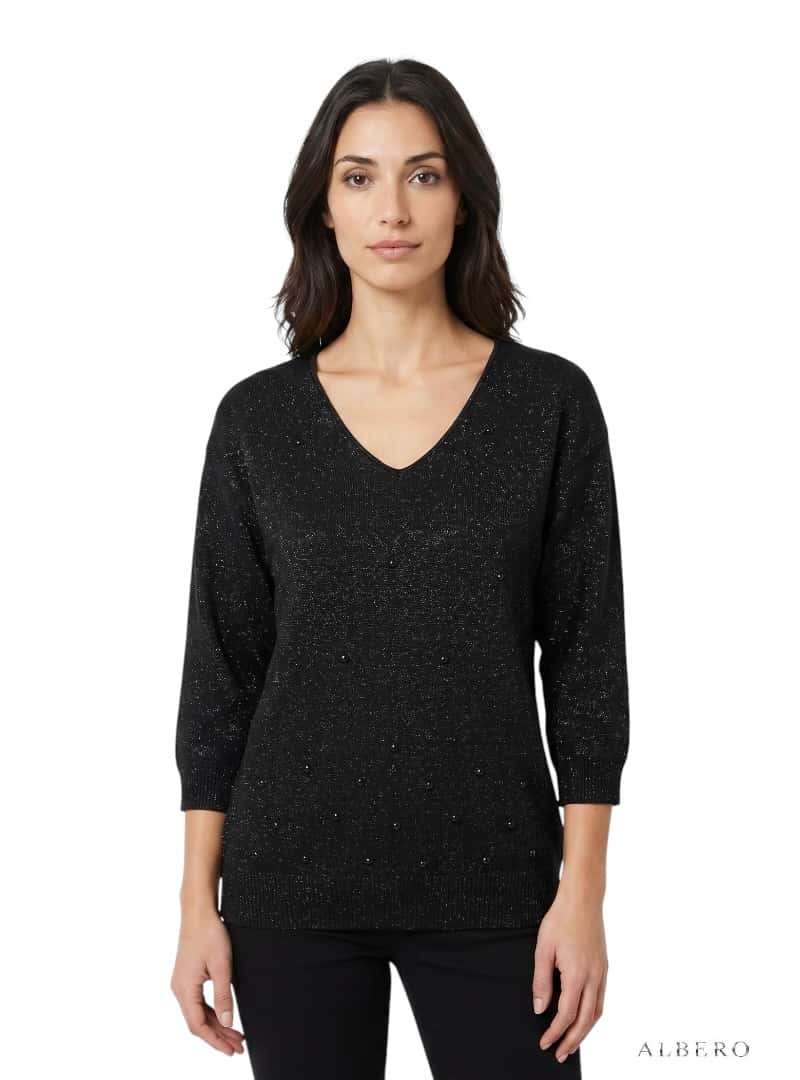 Maglia Scollo A V Lurex