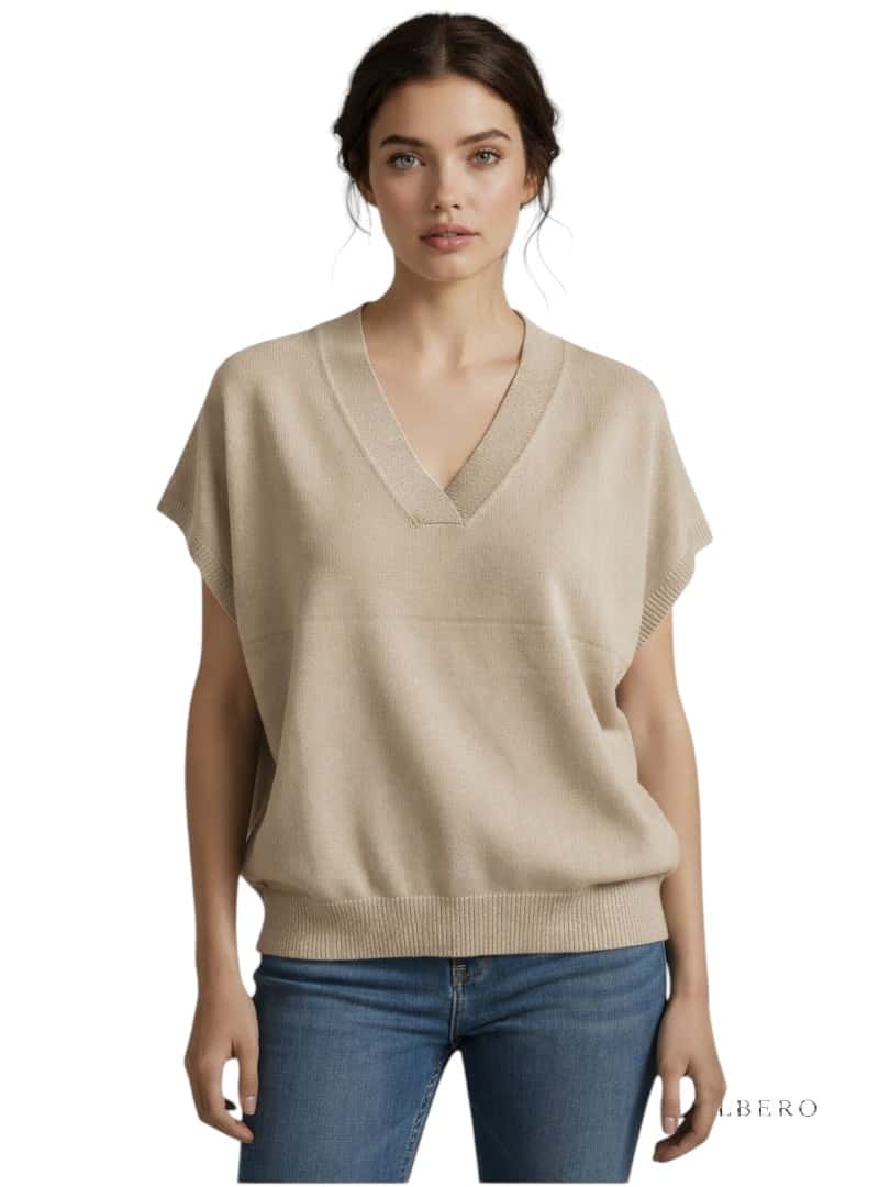 Maglia Scollo A V Lurex