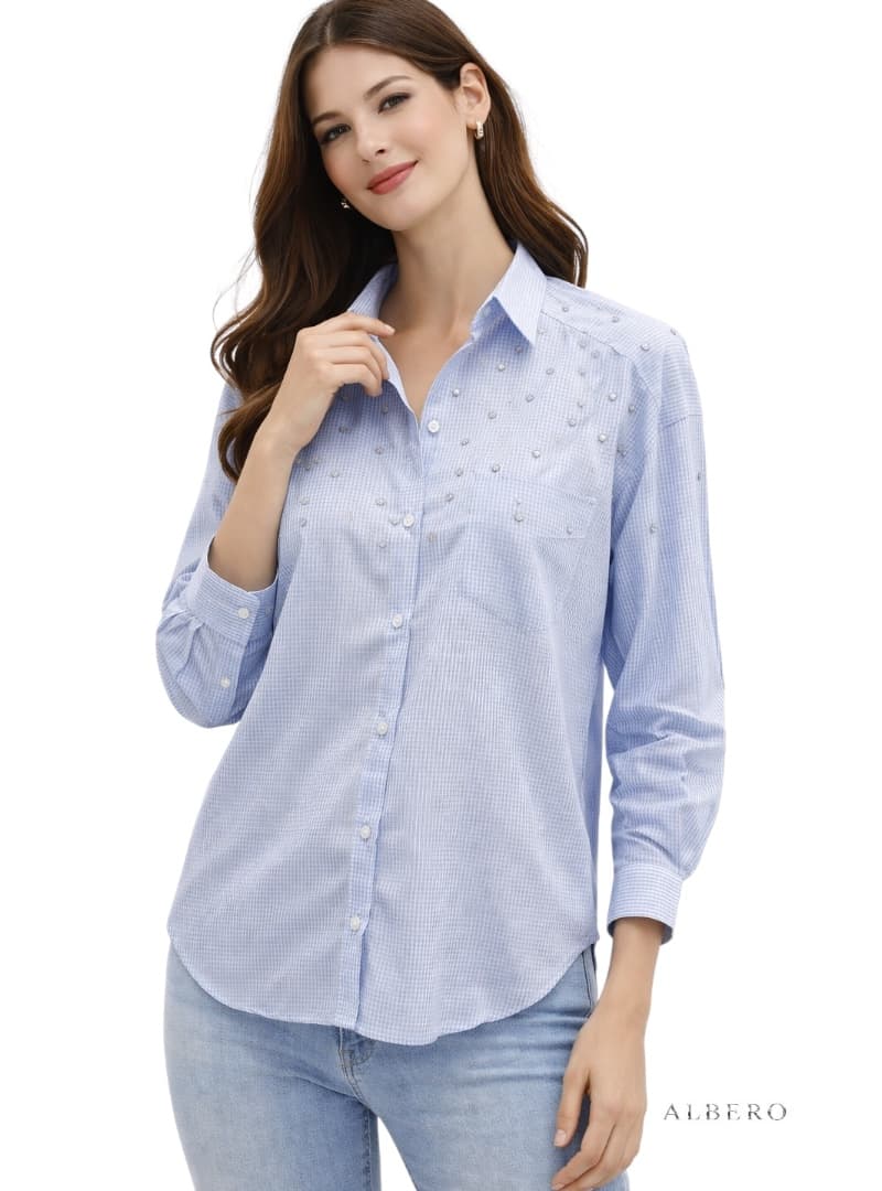 Camicia con applicazioni