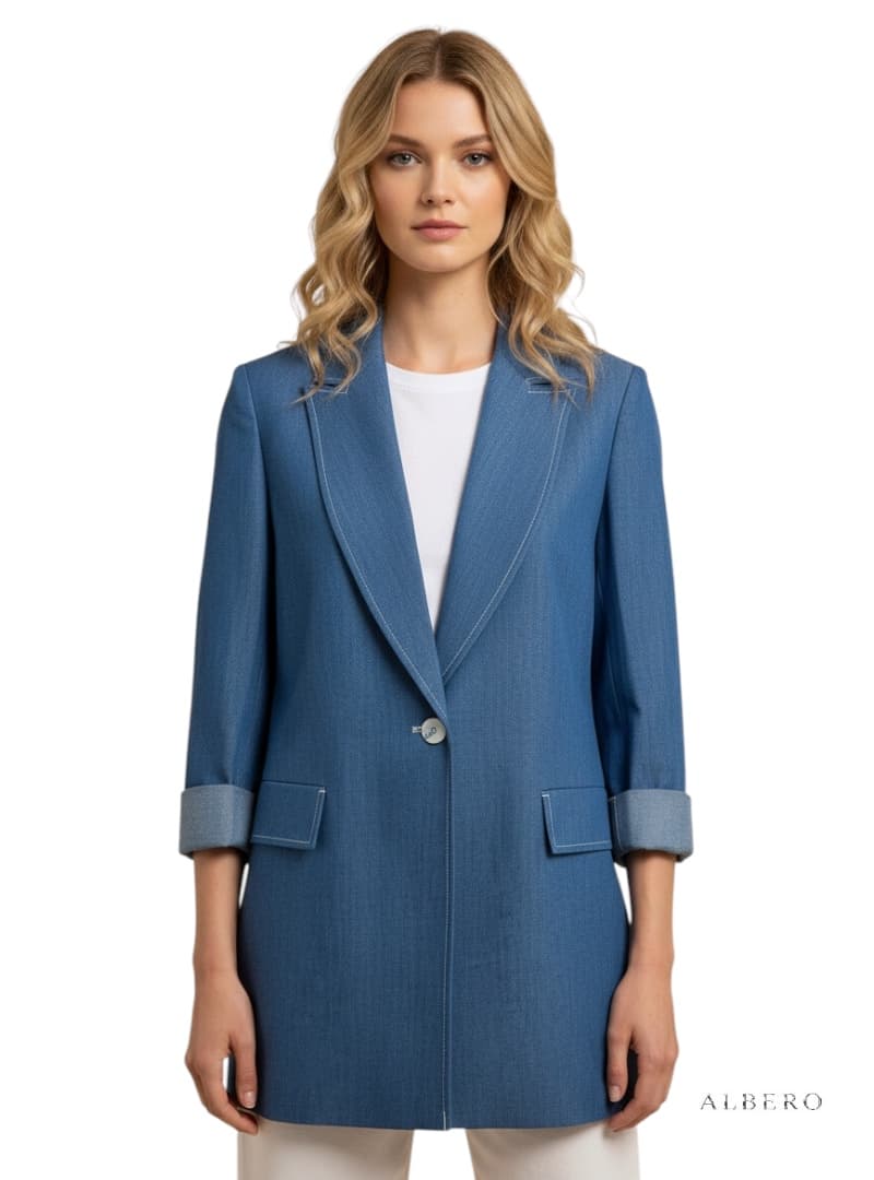 Blazer effetto jeans