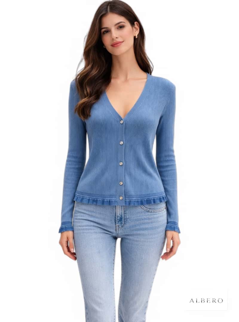 Cardigan con rouches