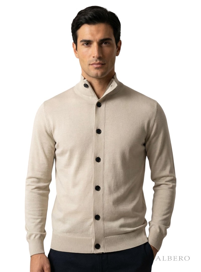 Cardigan Zip E Bottoni