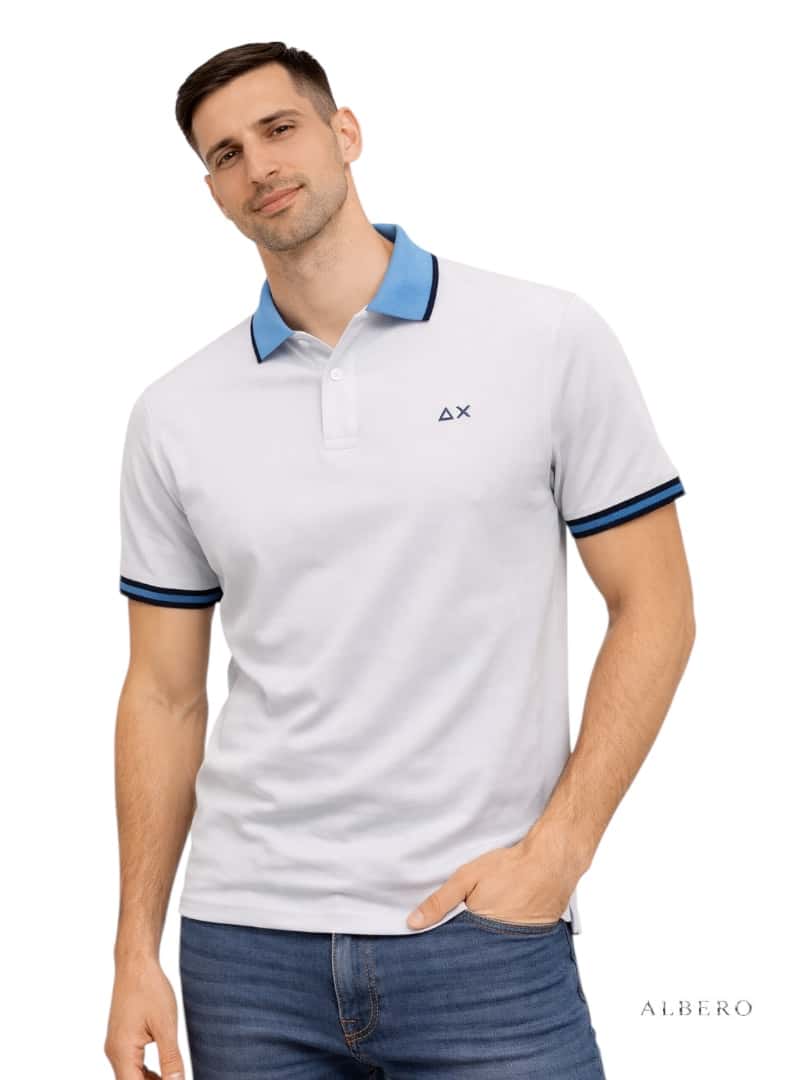 Polo con righe a contrasto
