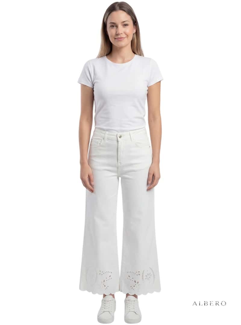 Lily Gabardina Stretch Con Ricamo Fondo