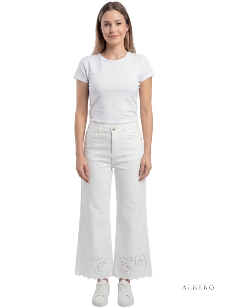 Lily Gabardina Stretch Con Ricamo Fondo